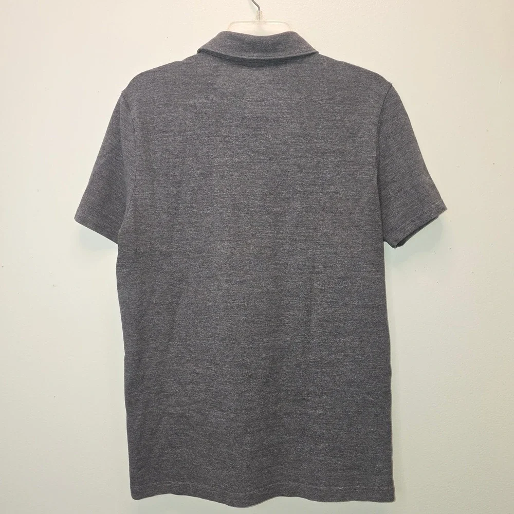Banana Republic Mens Performance Pique Polo Shirt Gray Short Sleeve Pocket M